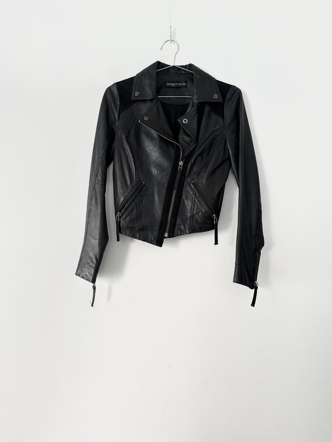 TOP SHOP PETITE Dual mix leather jacket  상품이미지1