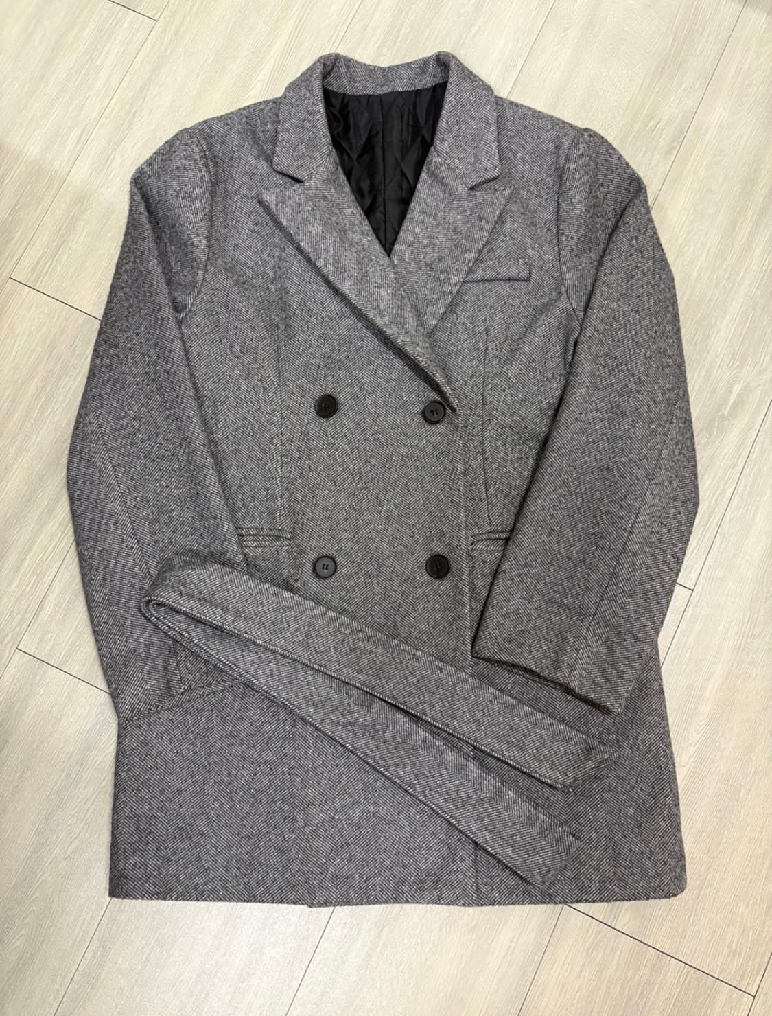 A.BLACK&a’im) 헤링본 하프 싱글 코트 55사이즈 상품이미지2