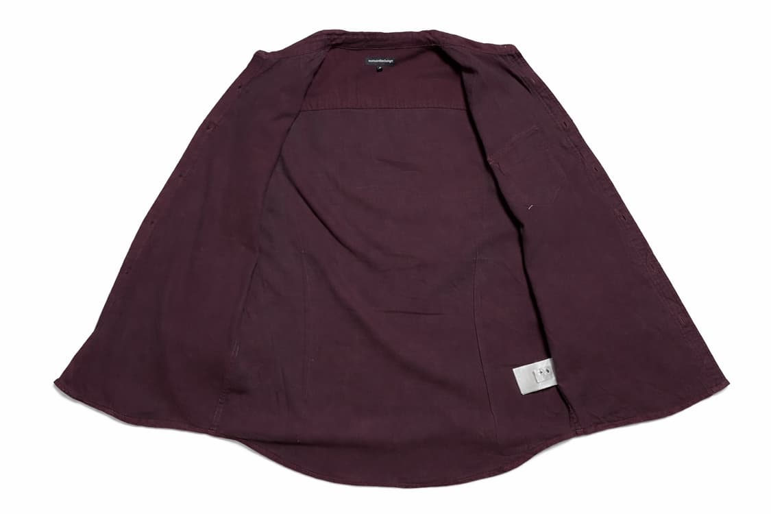 JPN 일본 빈티지 y2k 모리걸 아메카지 오버핏 7부 버건디 셔츠 L 상품이미지3