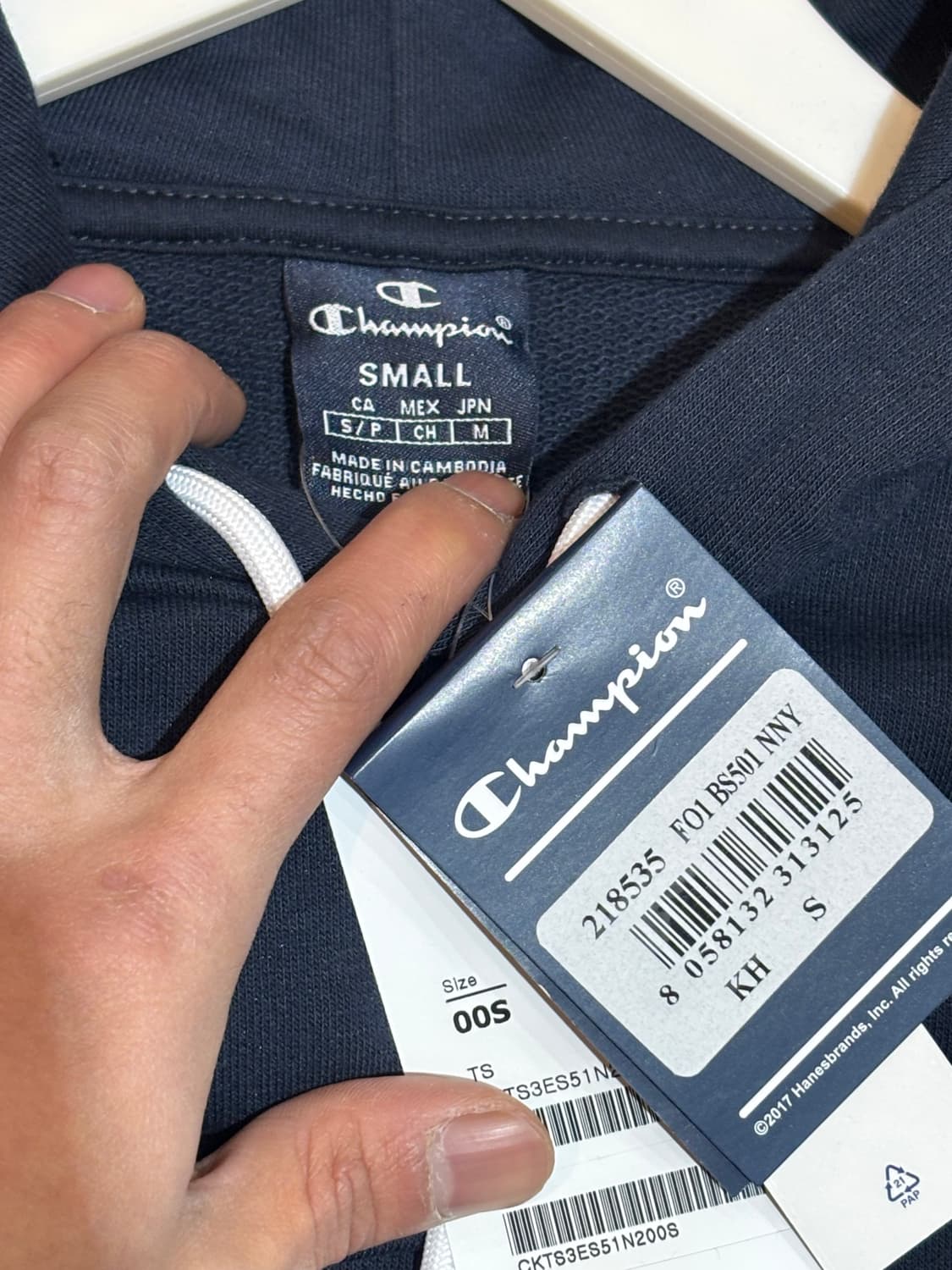 챔피온 네이비 후드티 새상품 S사이즈 상품이미지5