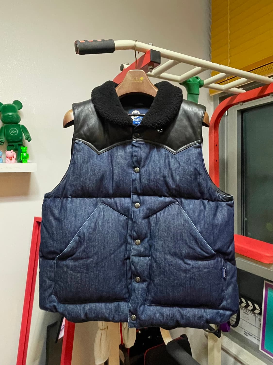 펜필드x데밀 콜라보 락 울 패딩 베스트: 인디고 / M 상품이미지1
