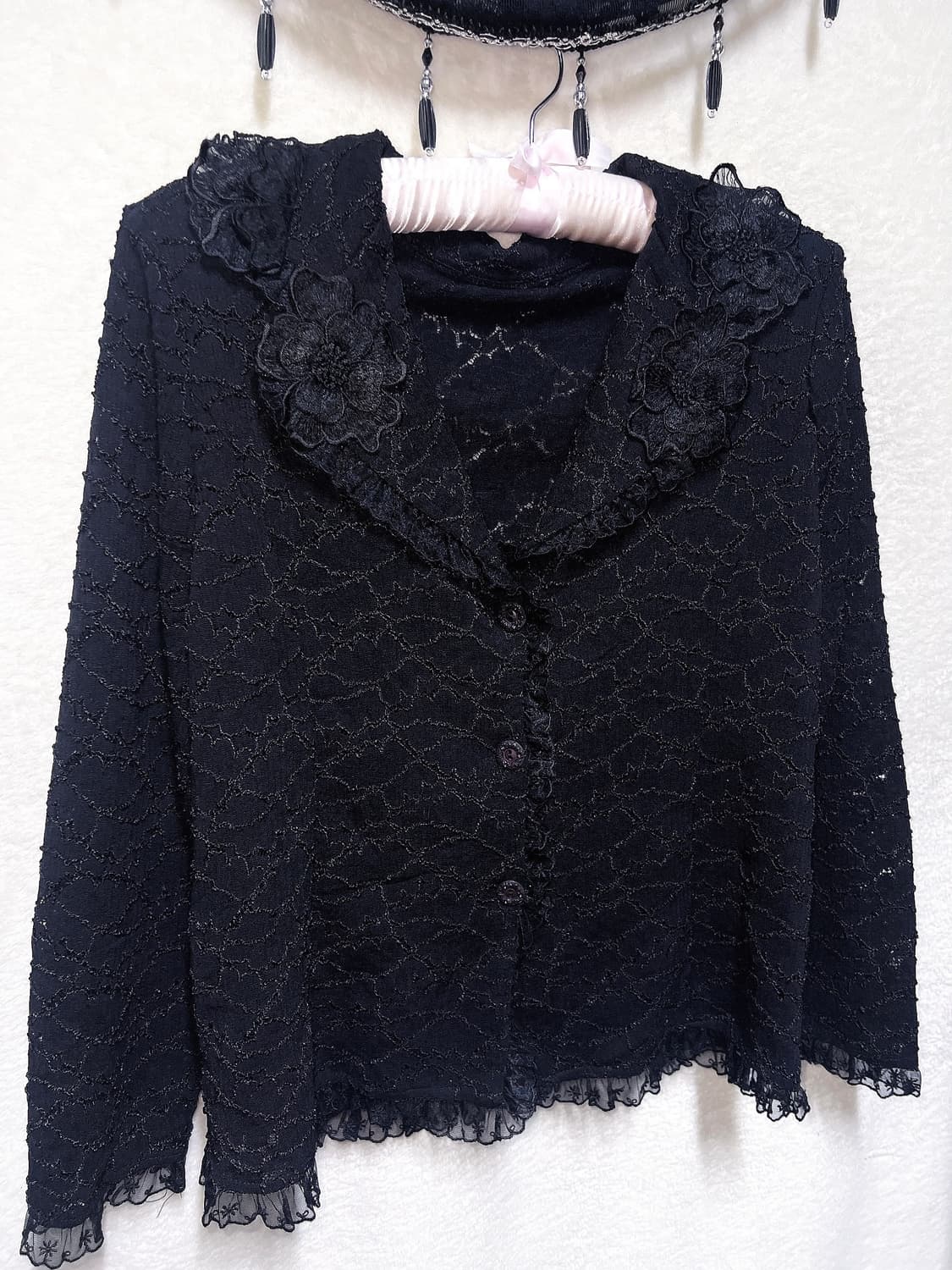 로맨틱고딕 고스로리 펑크 레이스 프릴 자켓 가디건 다크페어리 공겜 핀터 상품이미지10