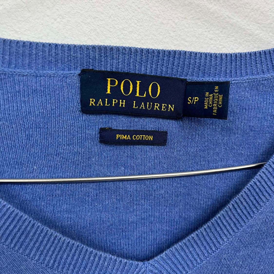 폴로 랄프로렌 피마코튼 브이넥 니트(S) 상품이미지7