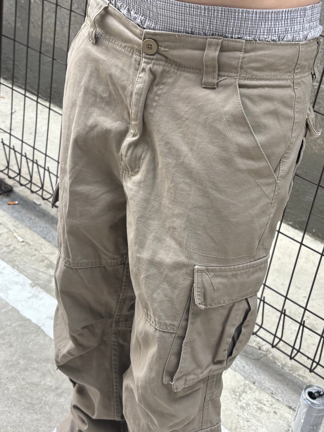 빈티지 카키 와이드 카고팬츠 상품이미지4