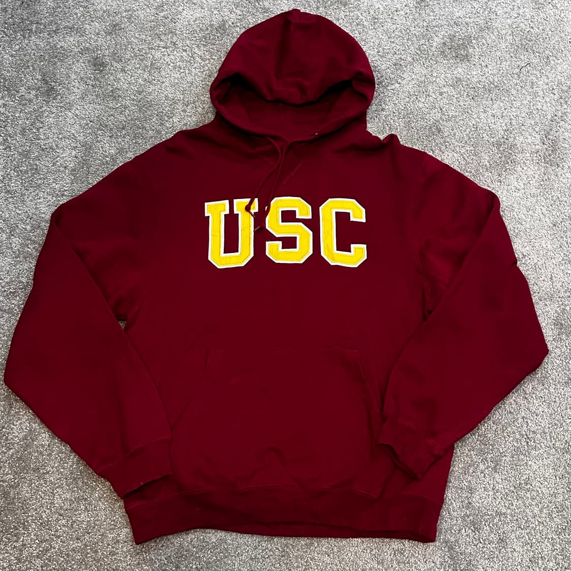 빈티지 USC 트로잔스 버건디 풀오버 후드티M 상품이미지1