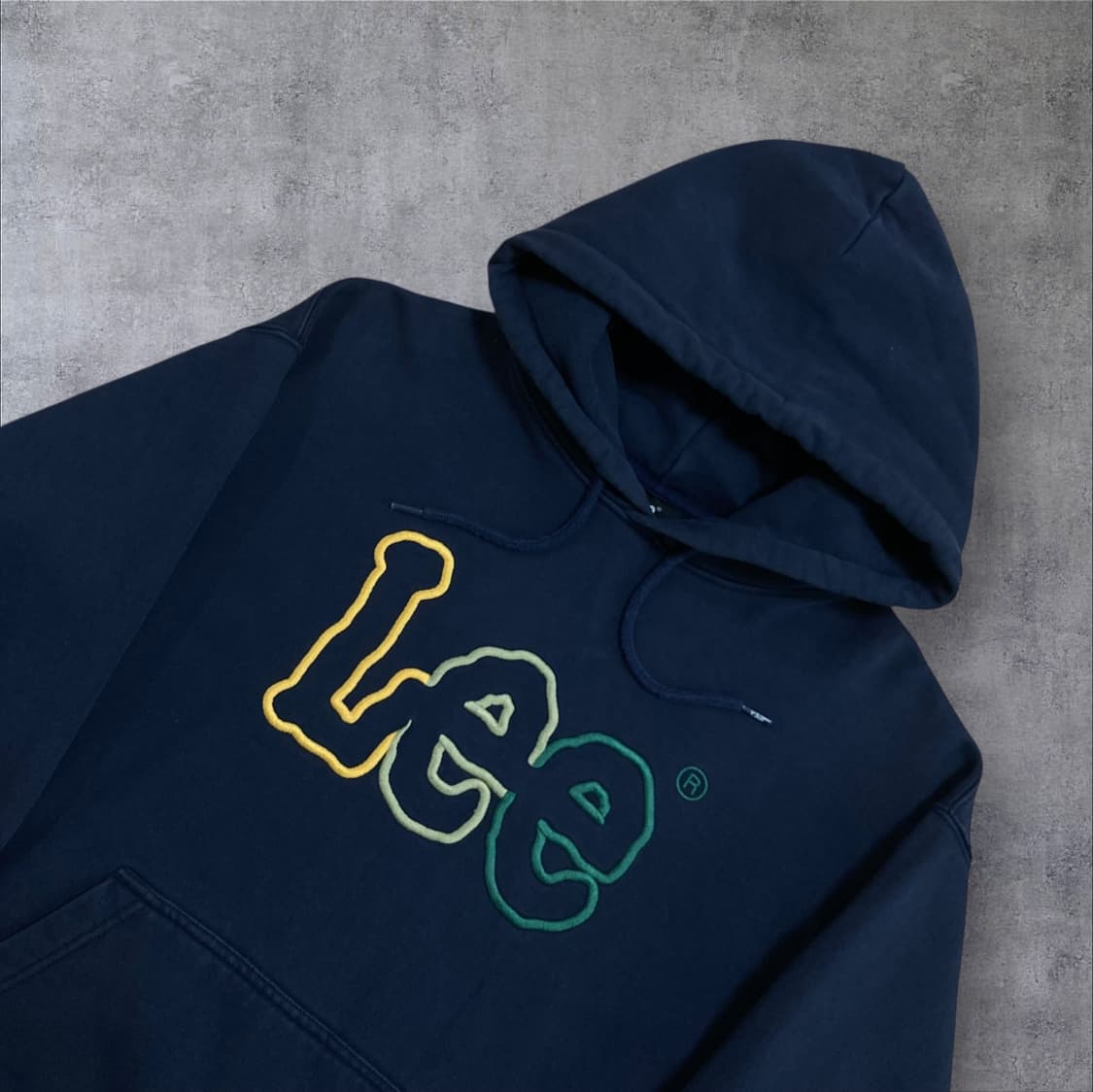 Lee 스펠아웃 빅로고 네이비 후드티 상품이미지2