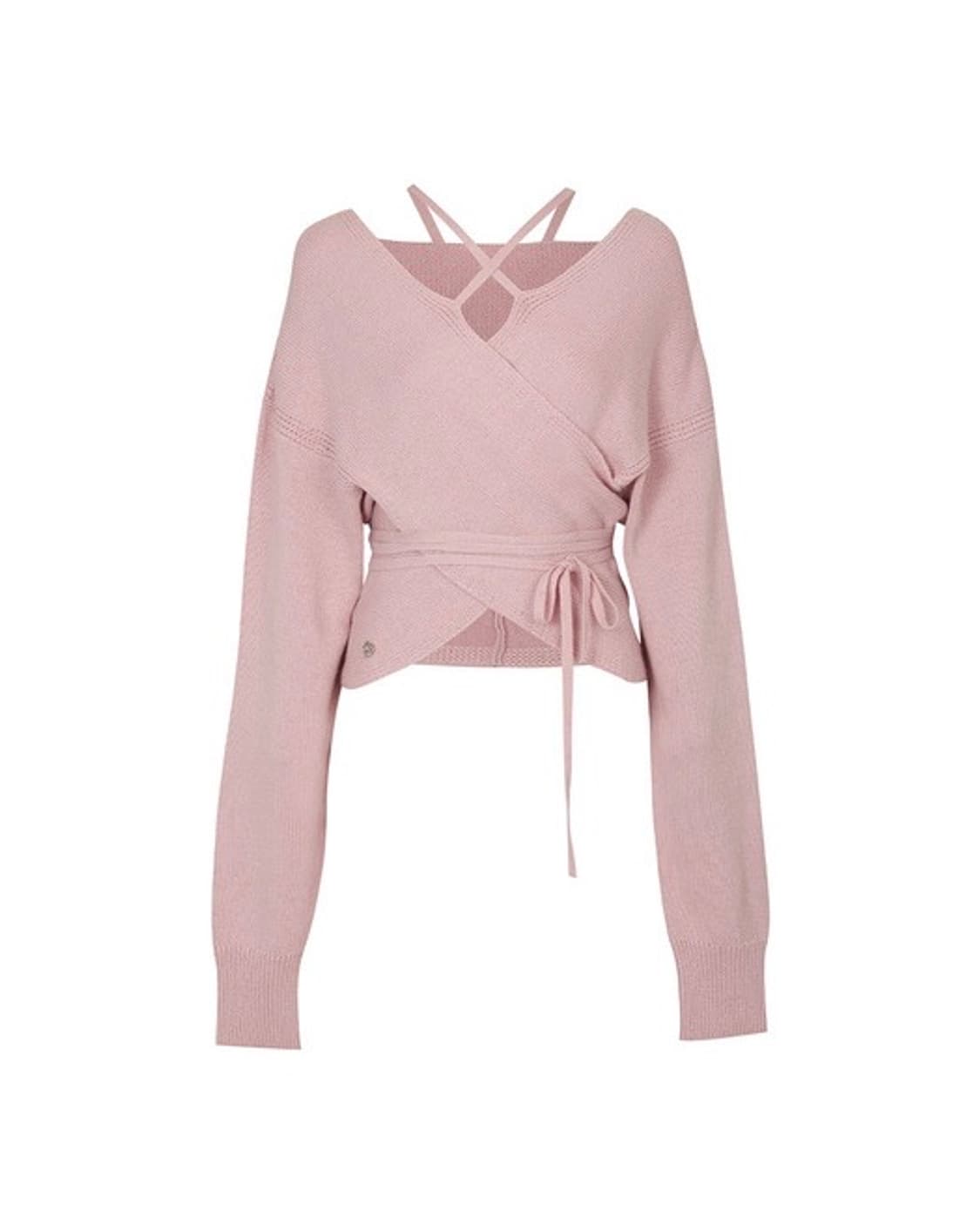 페인오어플레져 아이리스 랩 니트 핑크 상품이미지1