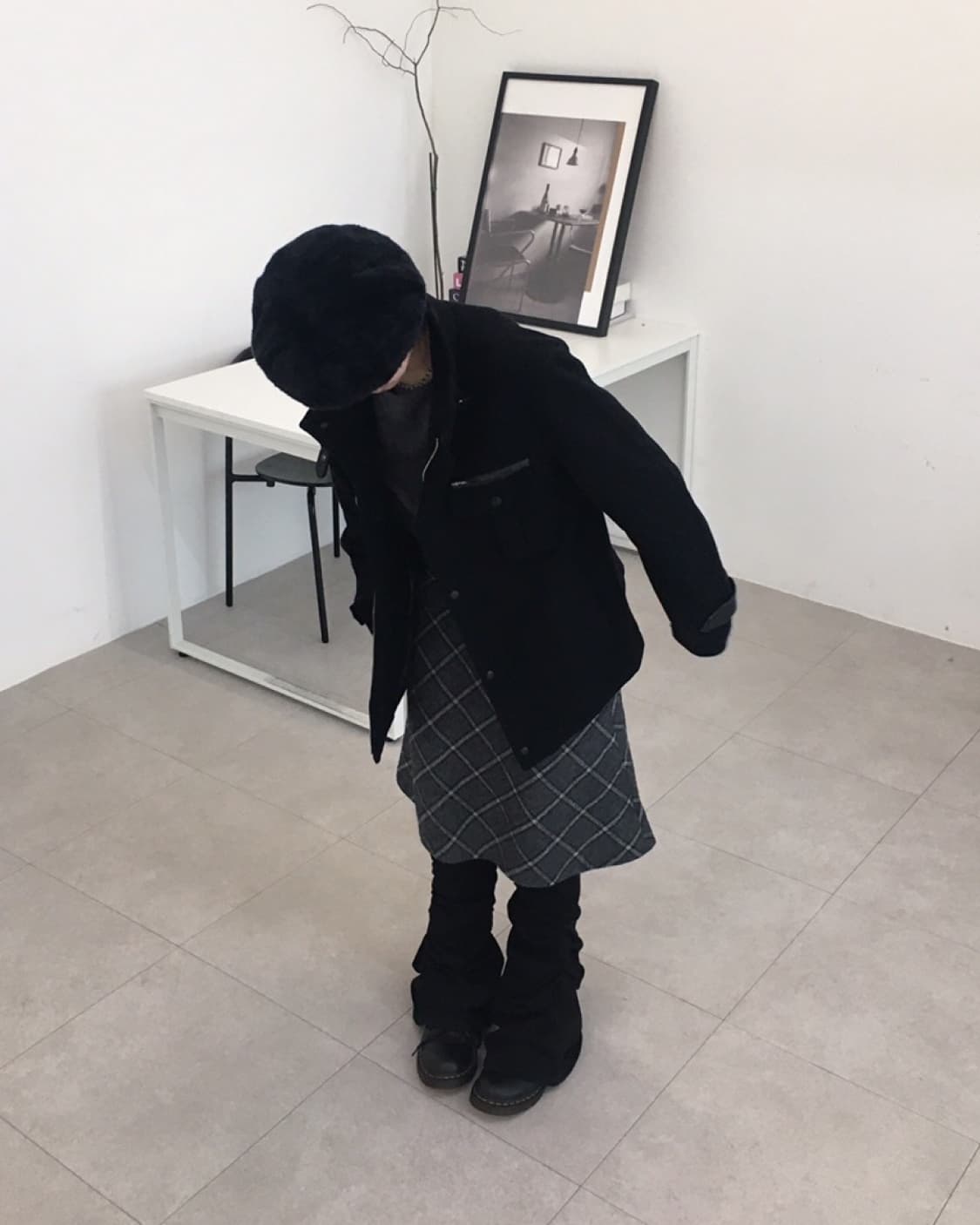 Comme ca ism grey skirt 상품이미지2