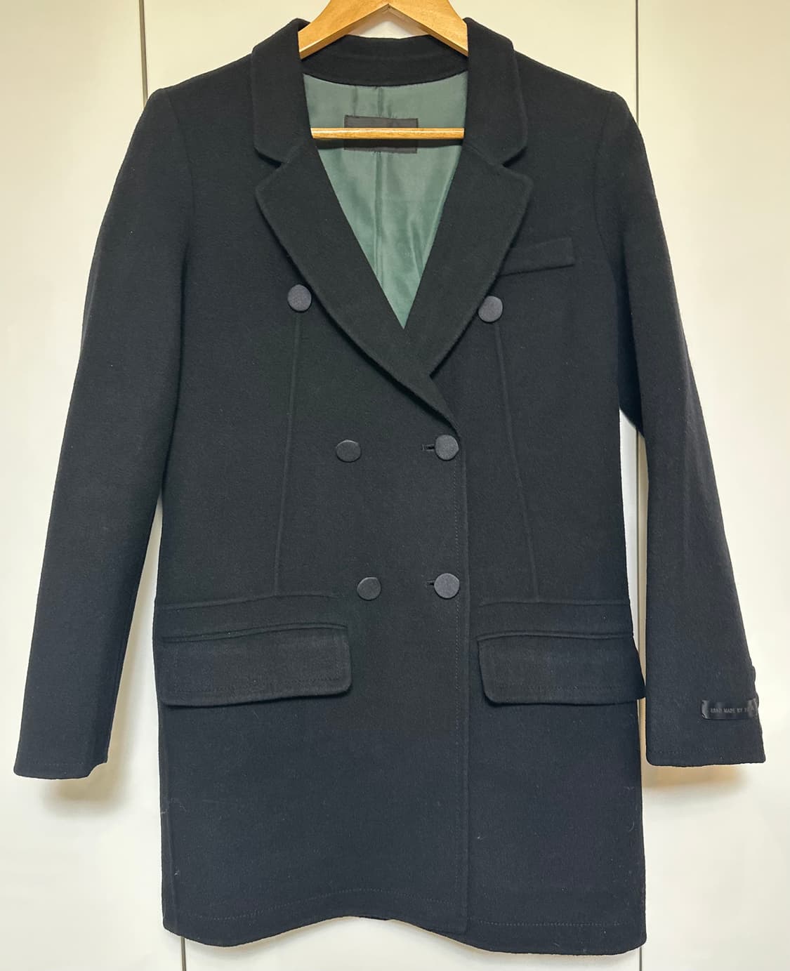 한섬시스템 캐시미어울블랙 더블 버튼 자켓 상품이미지1