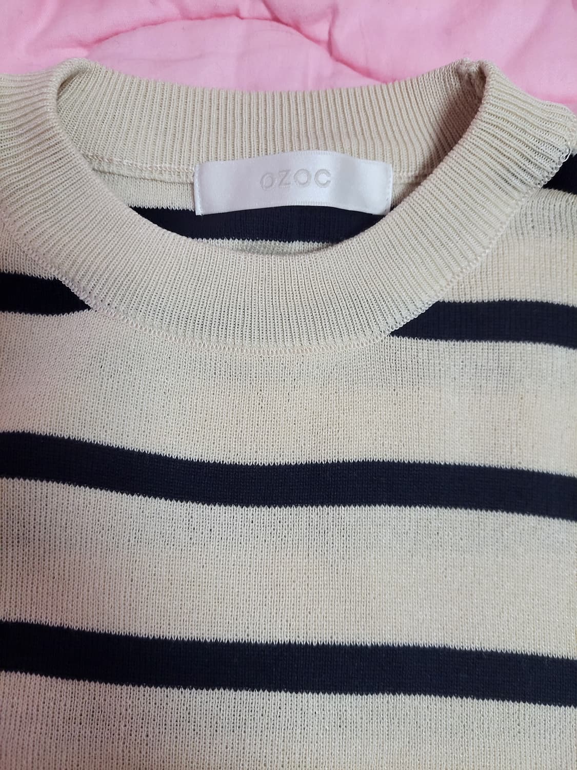 급처새상품!OZOC오조크 소매러플프릴리본 스트라이프 공주니트 레니본st 상품이미지3