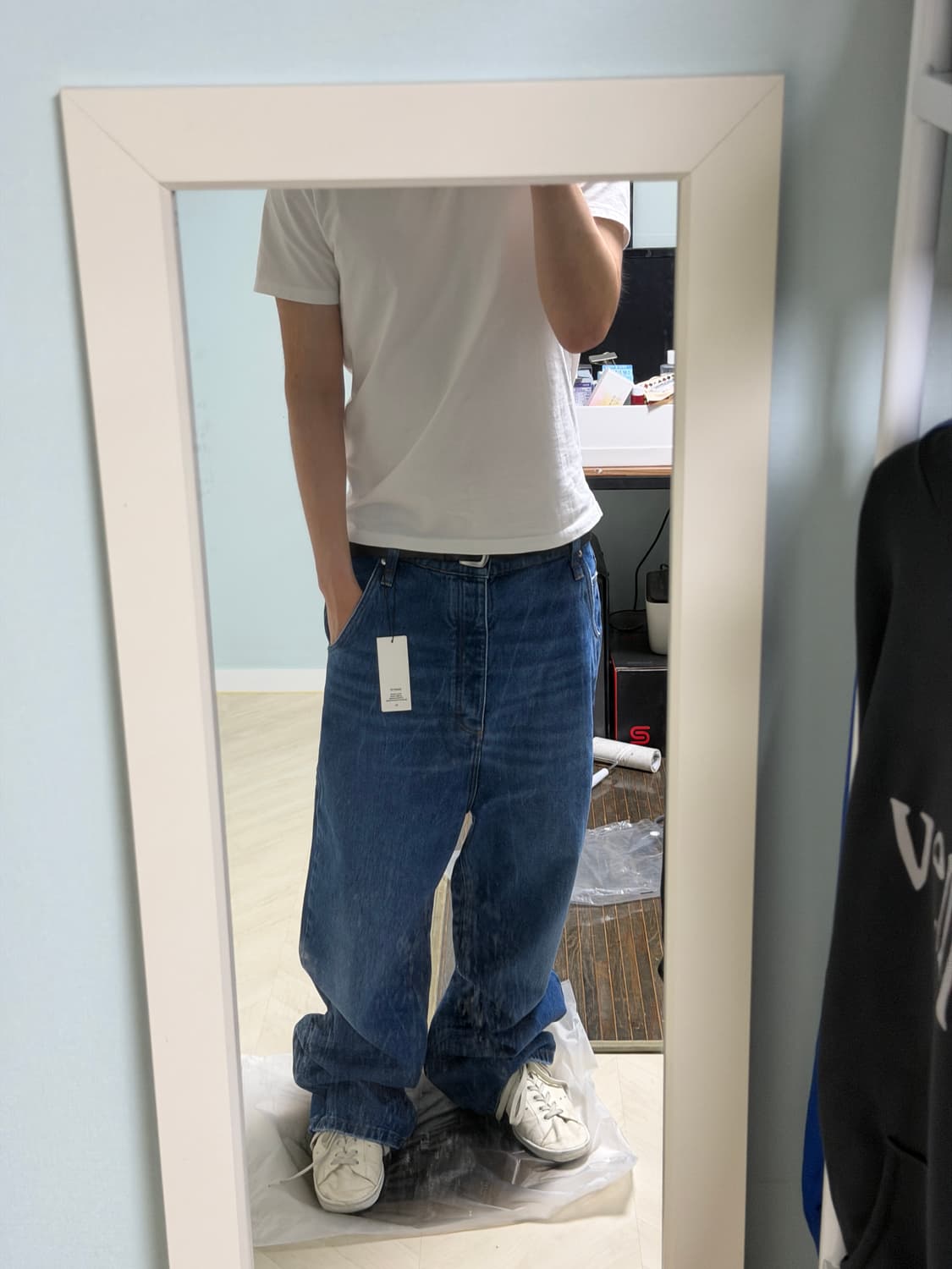 아미 배기핏 데님진 블루(32 새상품) 상품이미지1