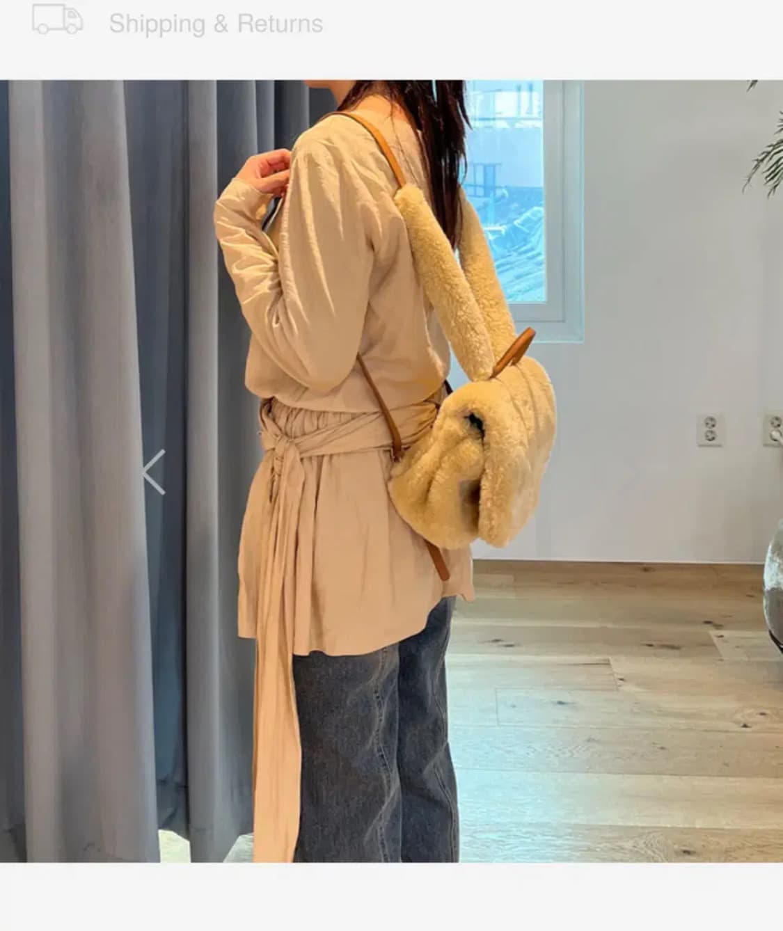 (OS) 나비버스 드레이프 미니 드레스 베이지 상품이미지4