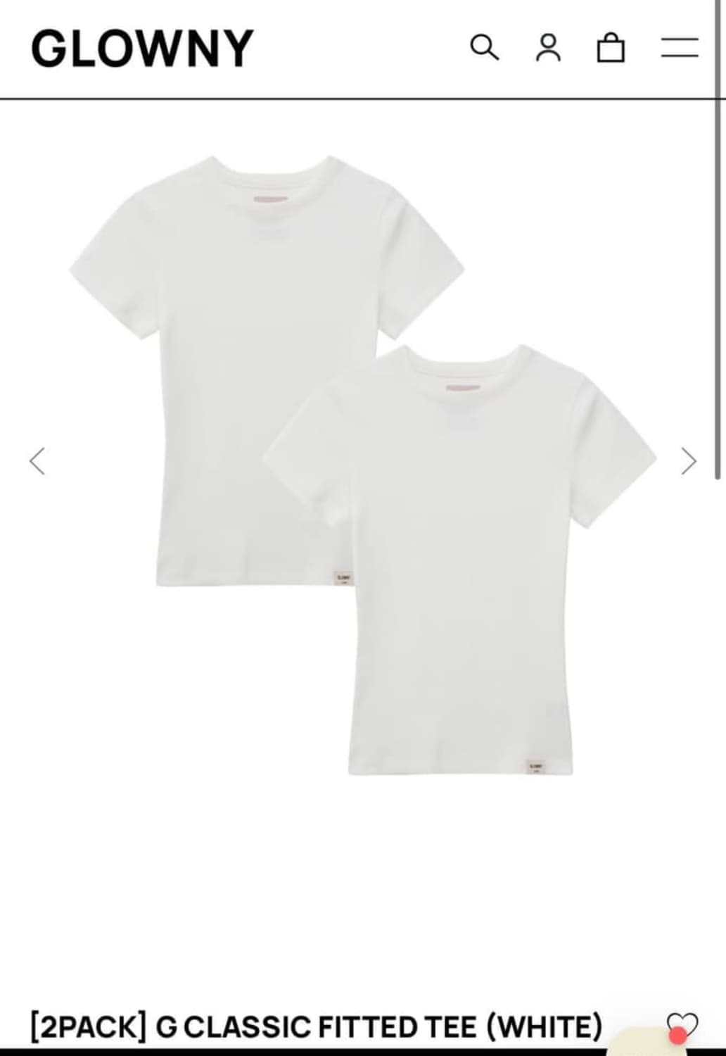 글로니 glowny G baby tee (white) 상품이미지2
