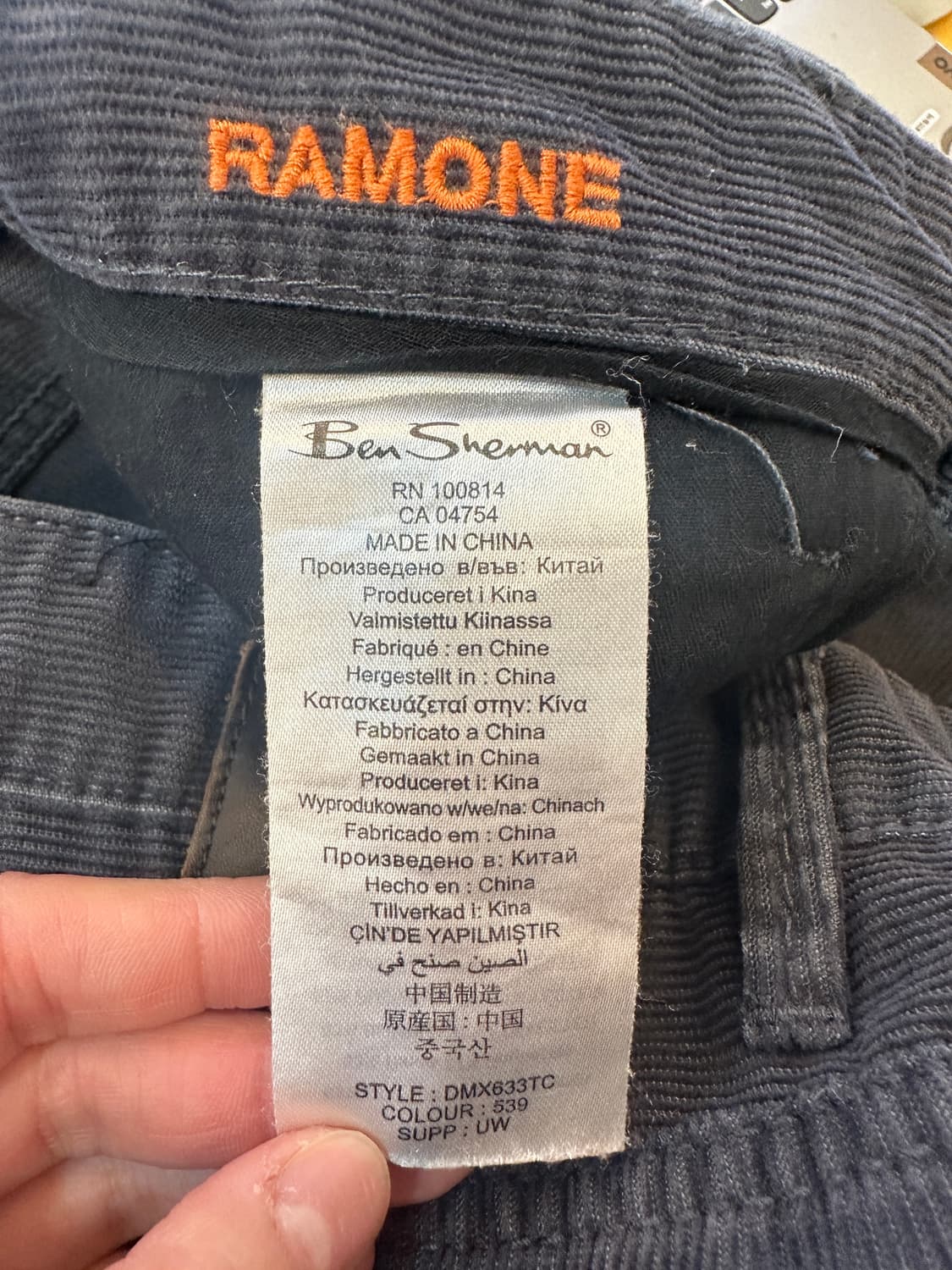 34) 벤 셔먼 인디고 네이비 코듀로이 팬츠 상품이미지6