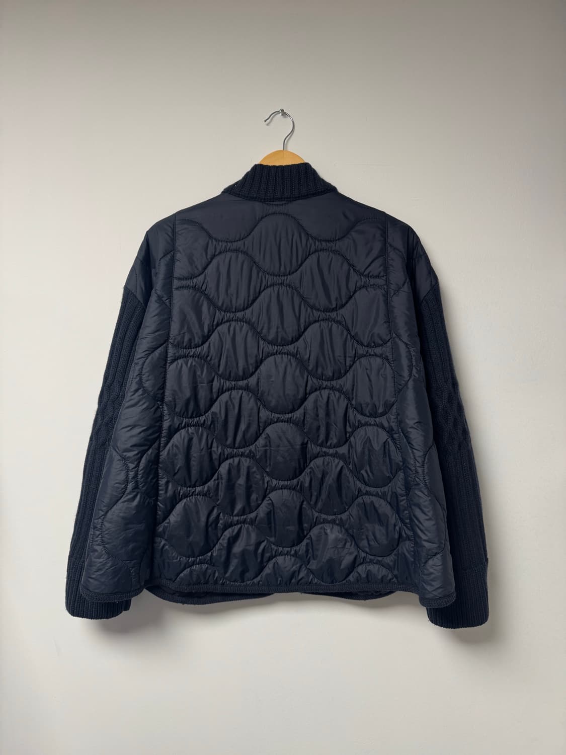 한섬 시스템 케이블 니트 패딩 가디건 네이비 F 상품이미지4