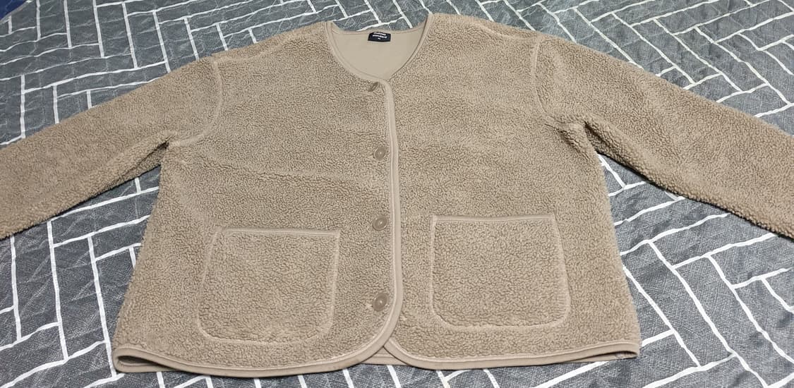 무신사스탠다드 플리스 카라리스 양털 자켓 베이지 (XL) 상품이미지1