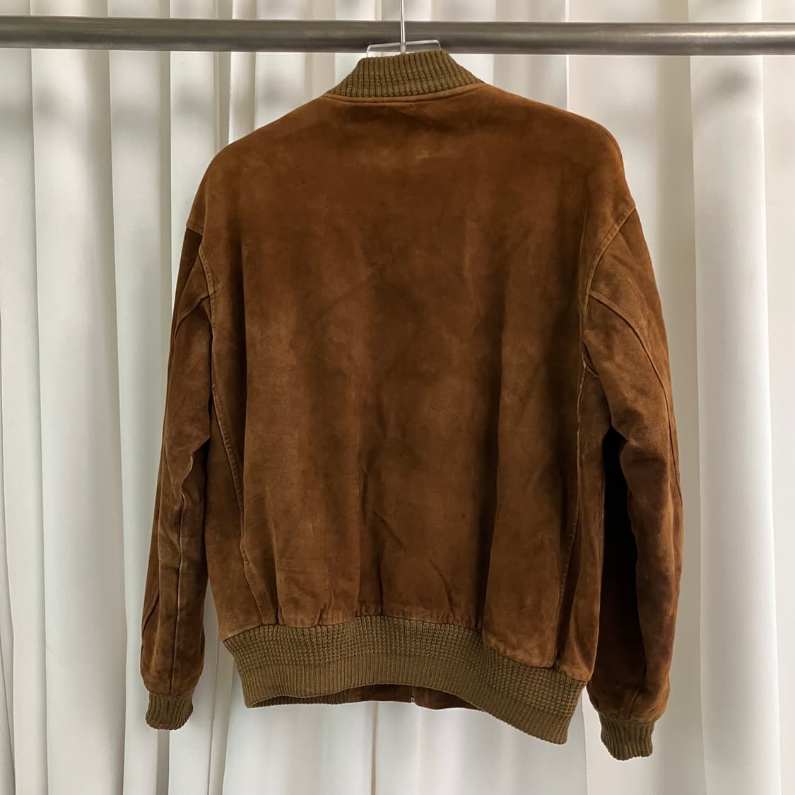 90’s jpn vtg 빈티지 브라운 양가죽 스웨이드 블루종 자켓 XL 상품이미지2