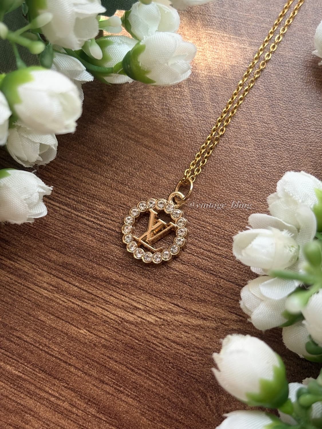 루이비통 라운드 큐빅 골드 목걸이  상품이미지2