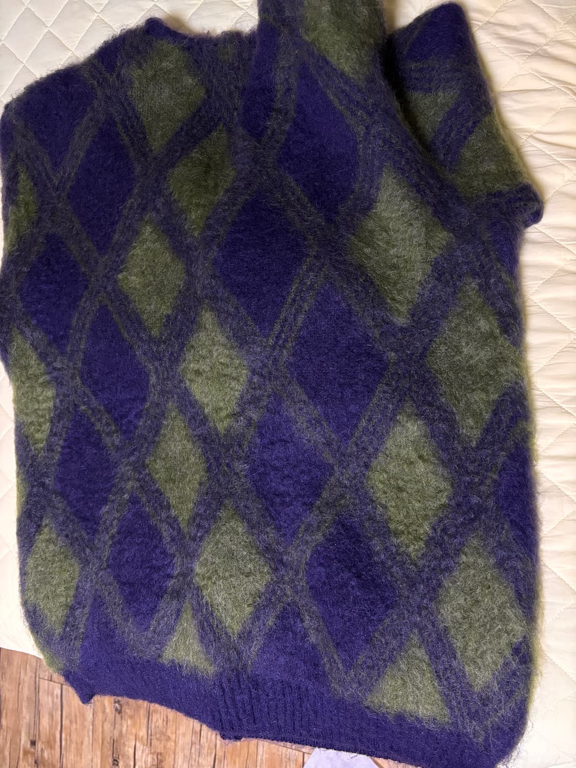 니들스 모헤어 가디건 아가일 상품이미지6