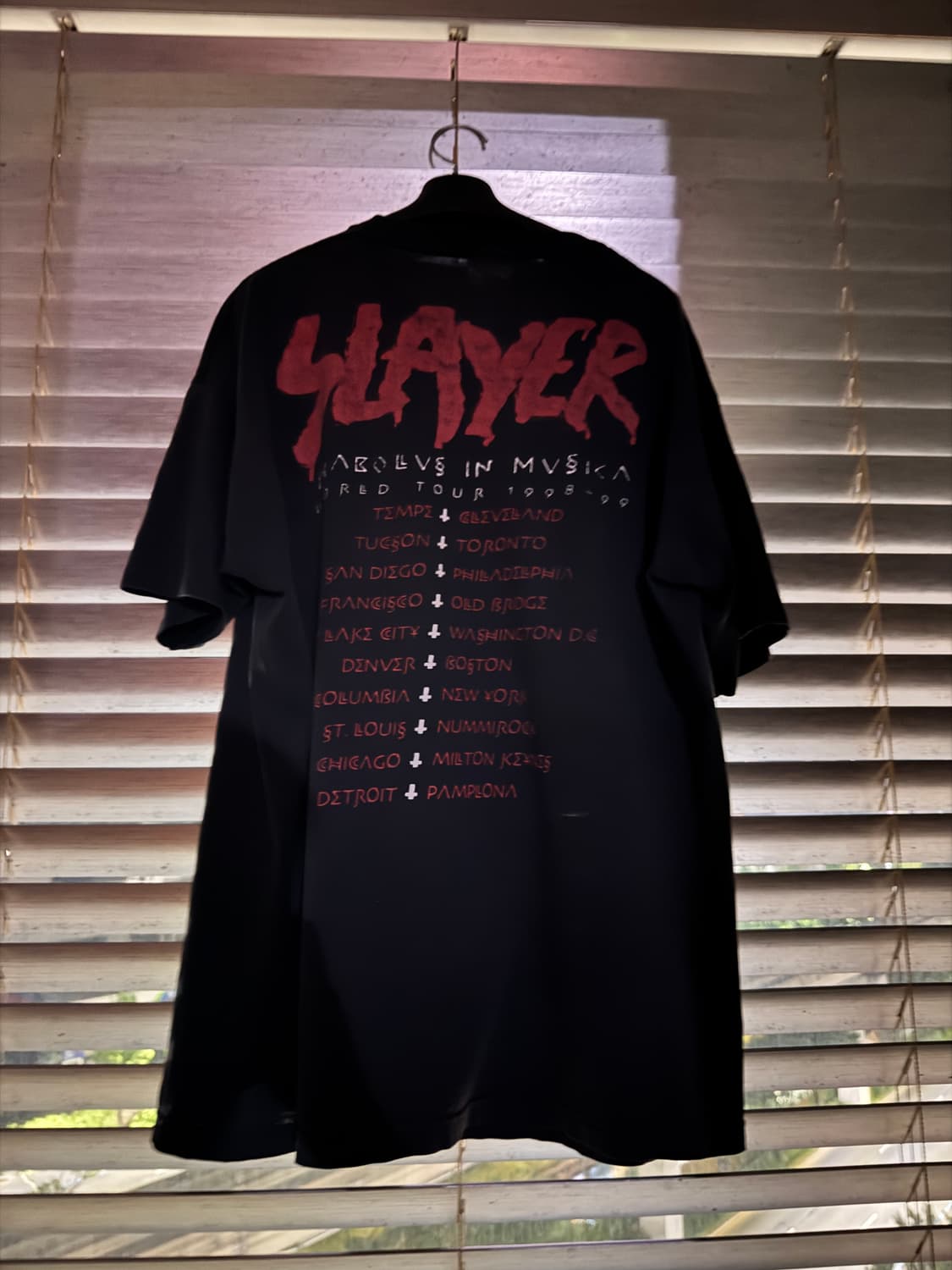 [XL] ‘98 Slayer 슬레이어 Diablous Tour 밴드티 상품이미지2
