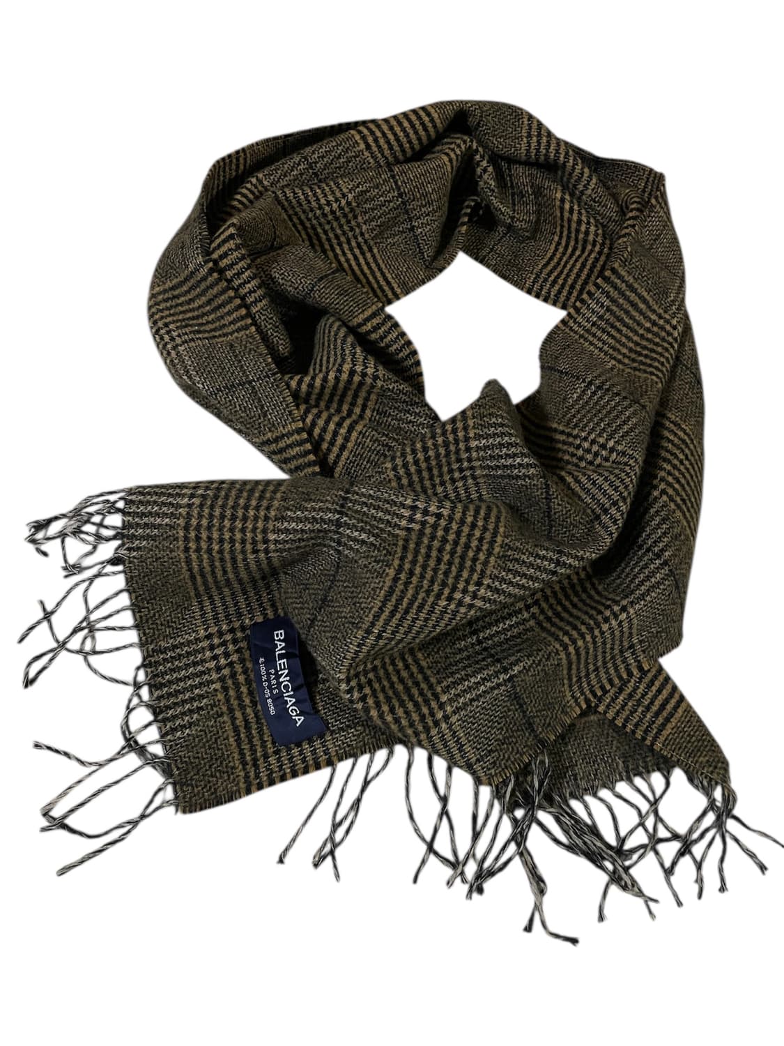 발렌시아가 빈티지 체크 머플러 울 스카프 목도리 상품이미지1