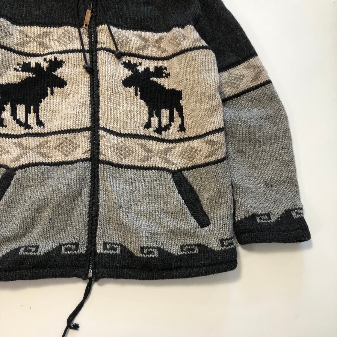 캐나디안 코위찬 뉴질랜드울 니트 후드집업  상품이미지5