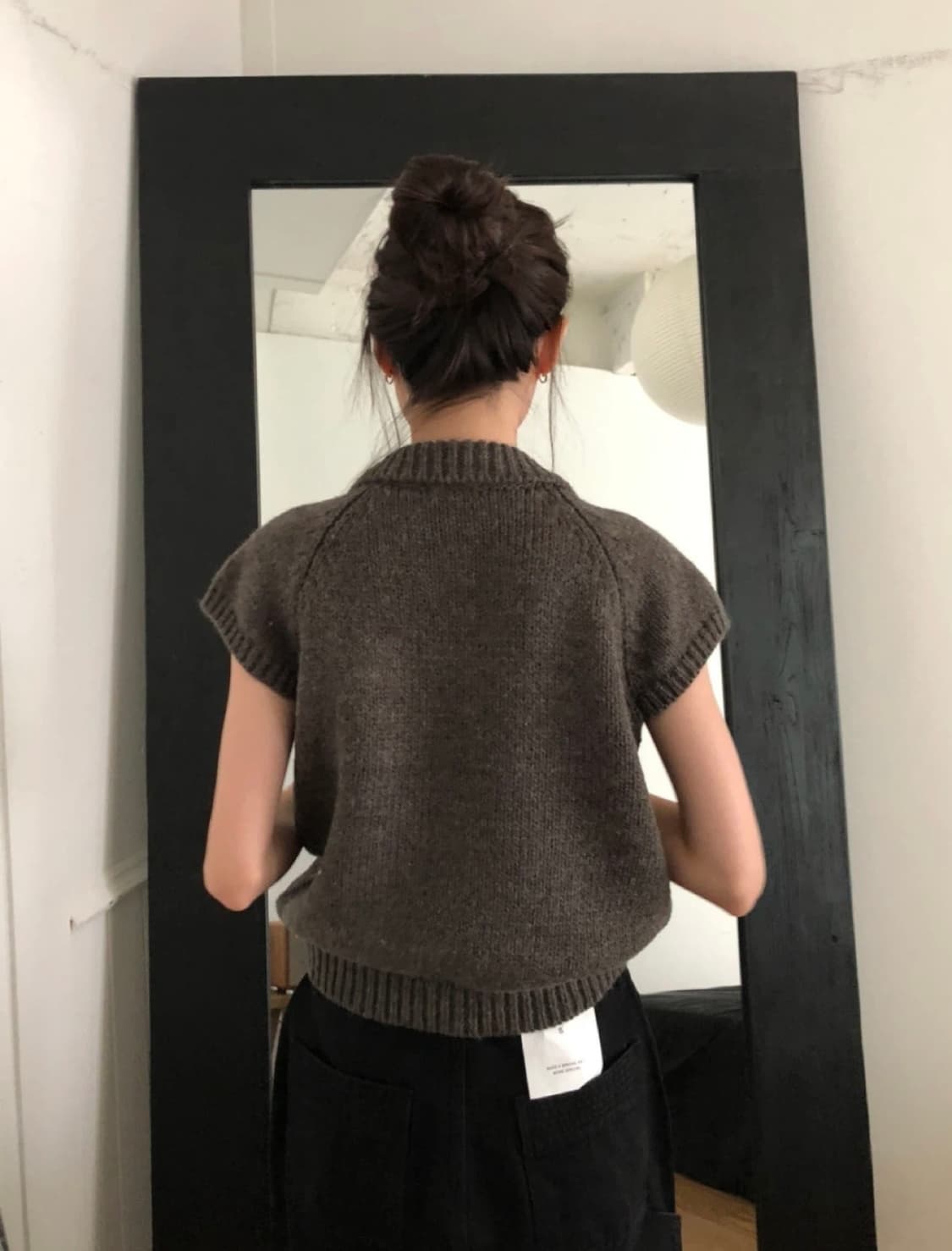 미닝아웃 누아 반팔 카라니트 상품이미지2