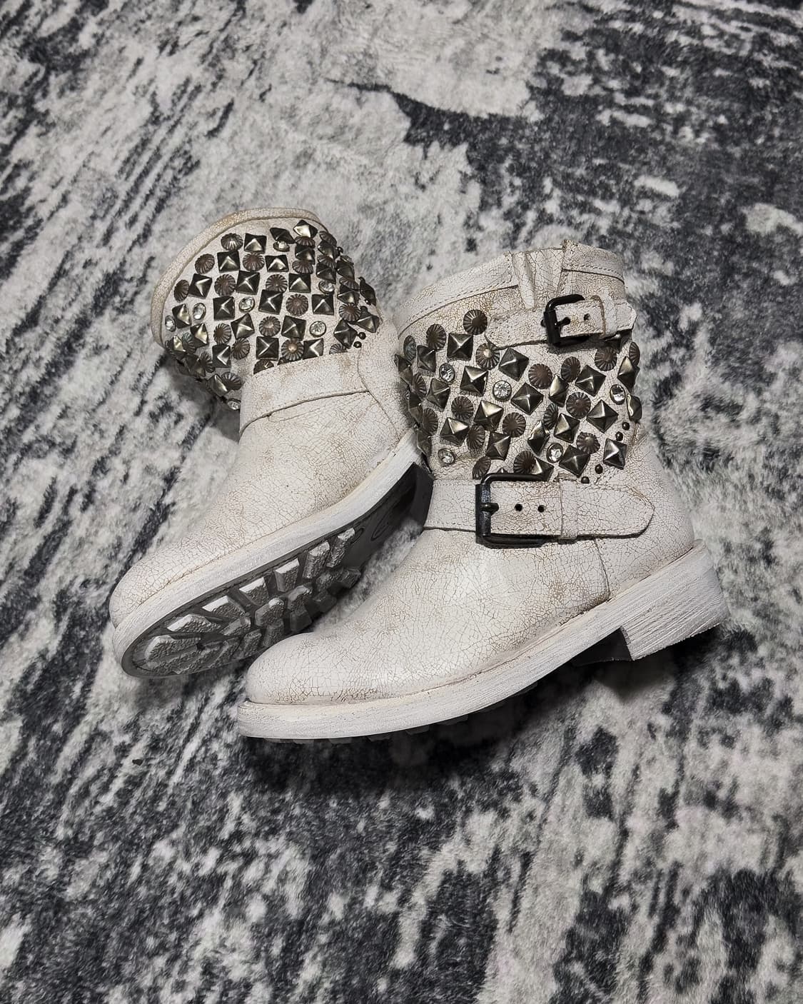 {ASH} Cracked Studded Biker Boots  상품이미지1