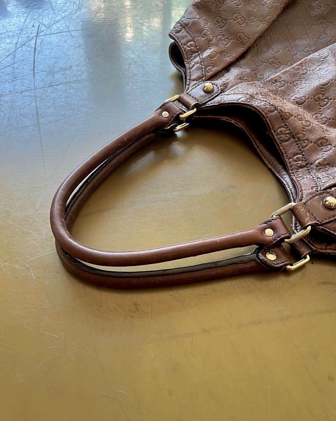 Old GUCCI Italy Shima Suki Leather Bag 상품이미지7