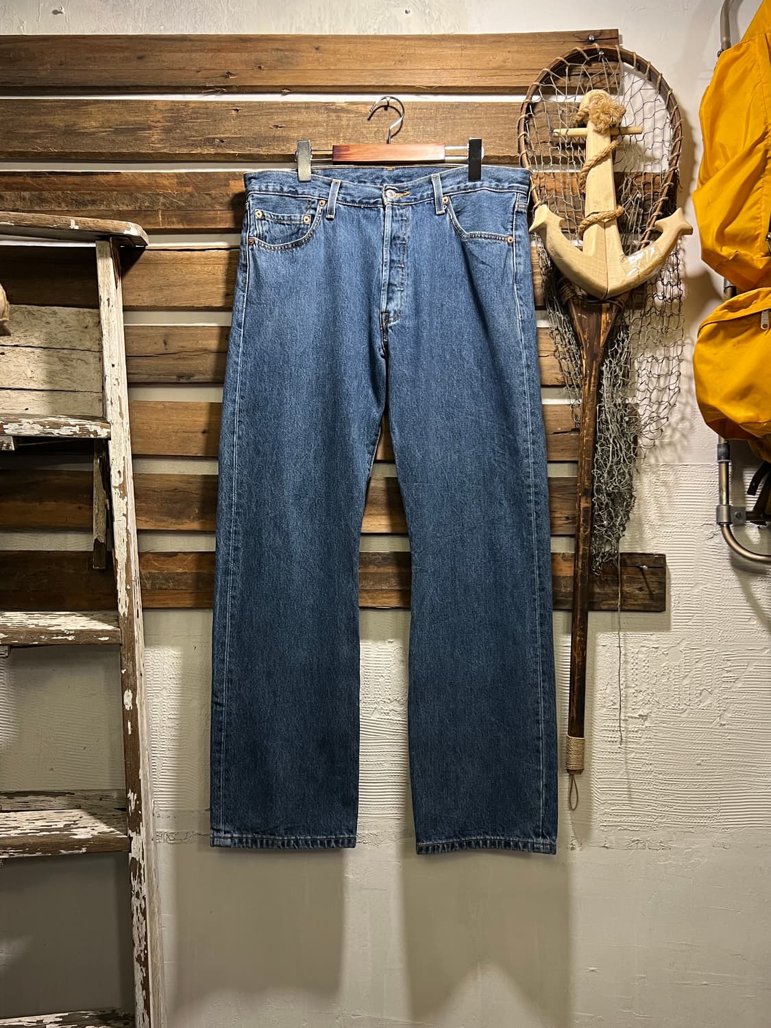 [33]00's 리바이스 USA 501 미디엄블루 데님 팬츠 상품이미지2