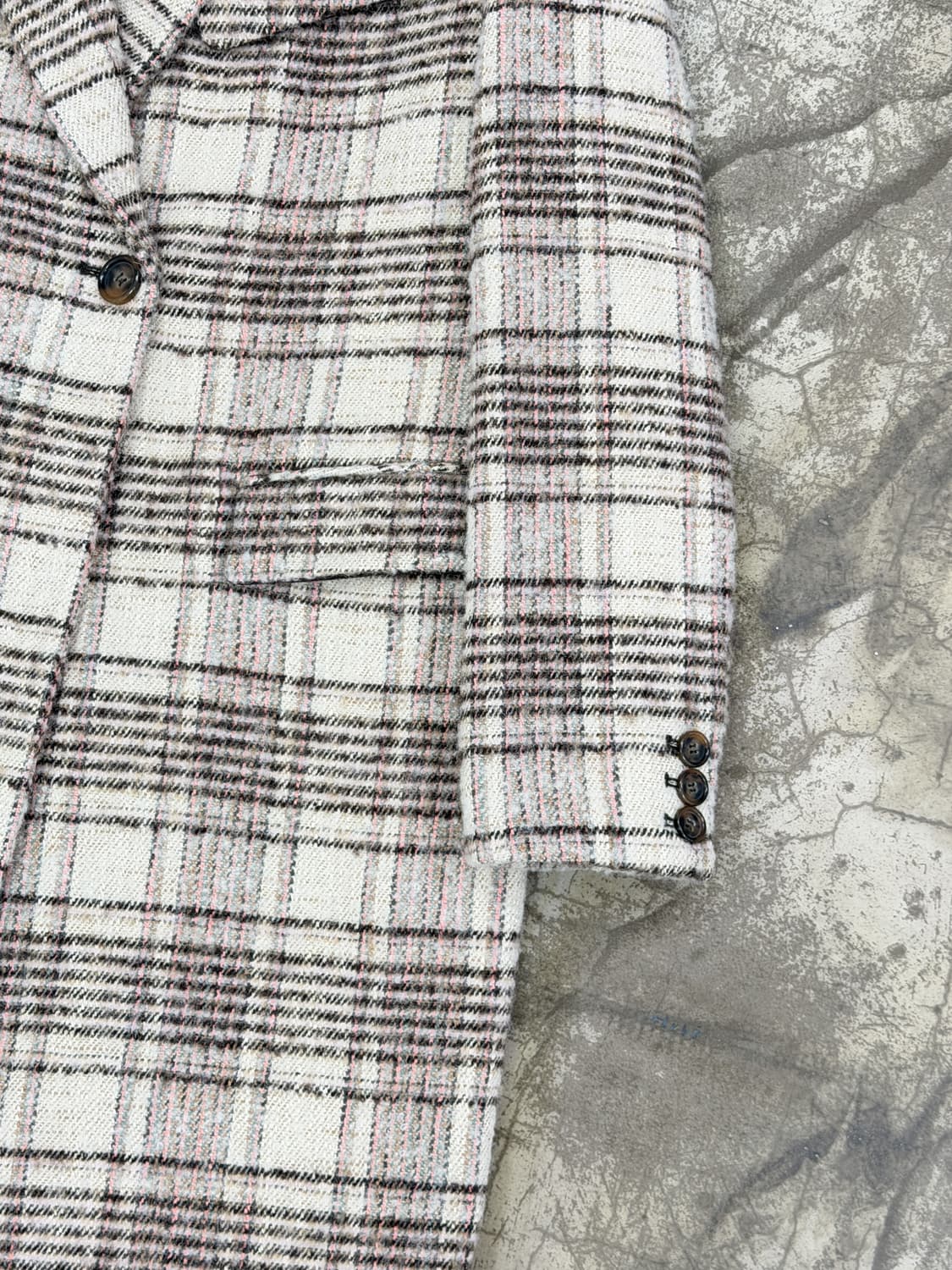 잇 미샤 체크 울 블렌드 더블 코트 상품이미지5