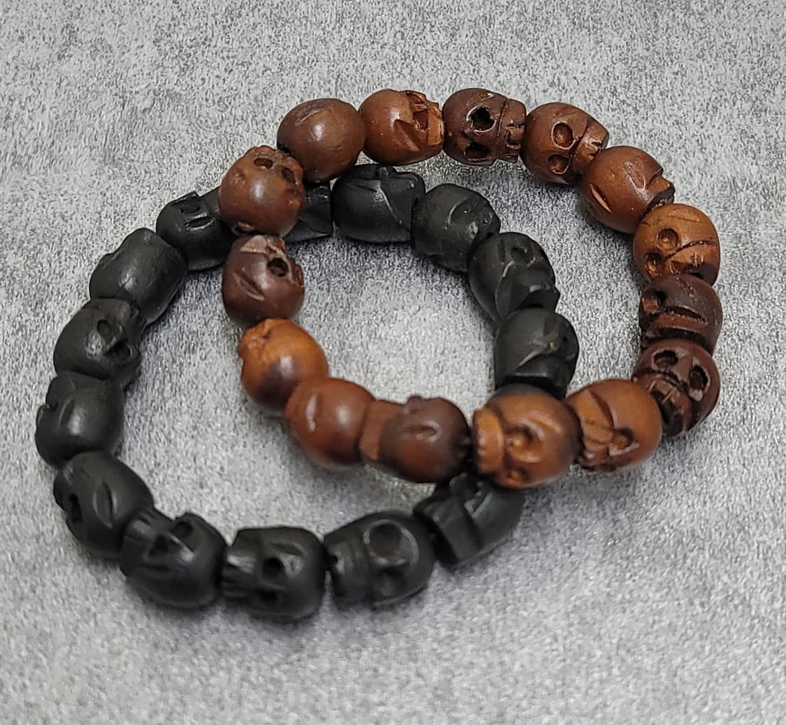 wood skull bracelet  set 상품이미지4