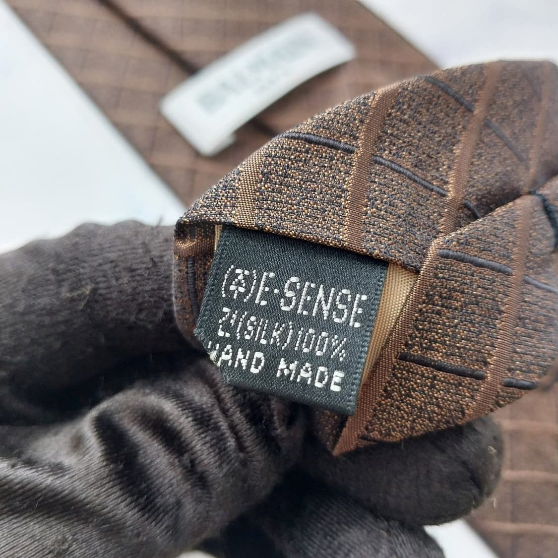 발망 넥타이 브라운 체크 패턴 9.5cm A+등급 K2563
 상품이미지10