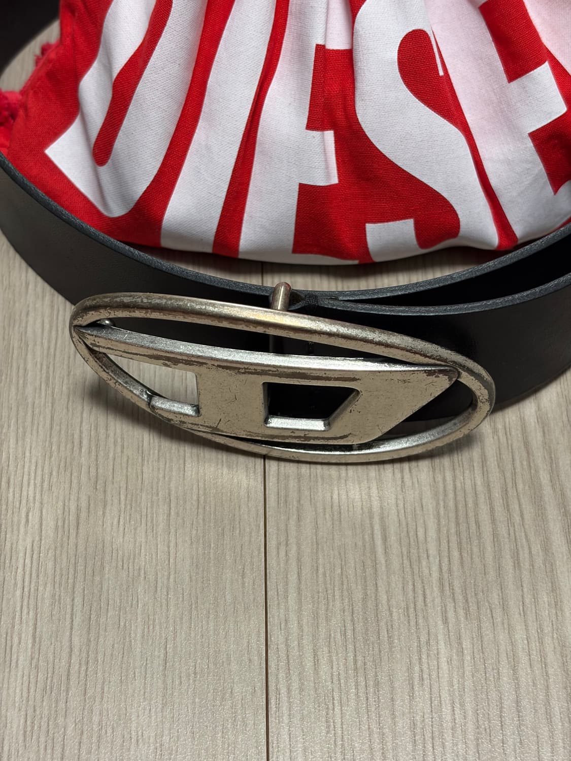 디젤 B-1DR 레더 벨트 D 버클 블랙 상품이미지2