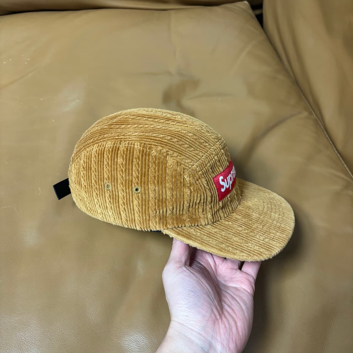 슈프림 캠프캡 모자 박스로고 코듀로이 탄 상품이미지3