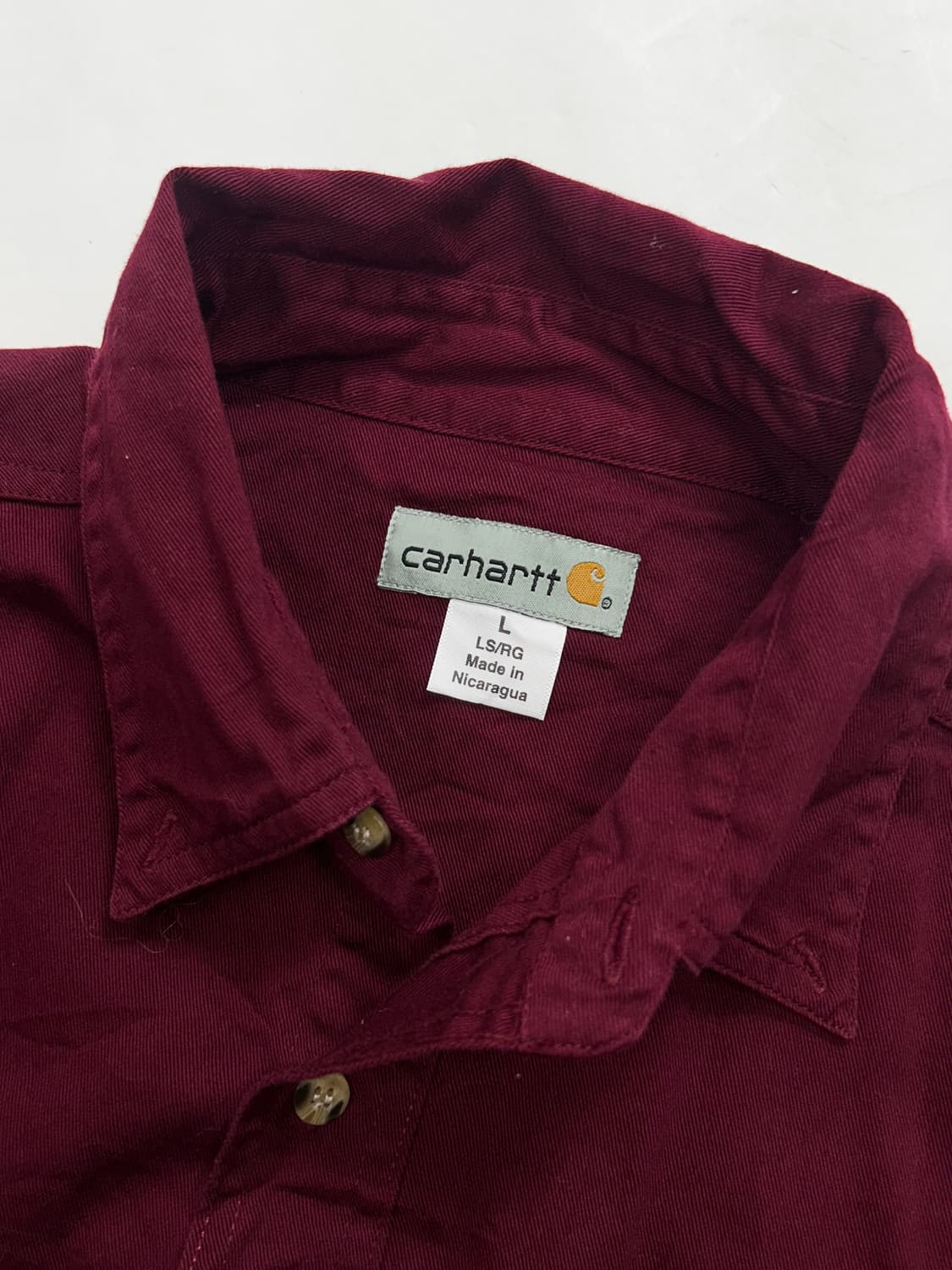 칼하트 FR 버건디 워크 셔츠 L 상품이미지5