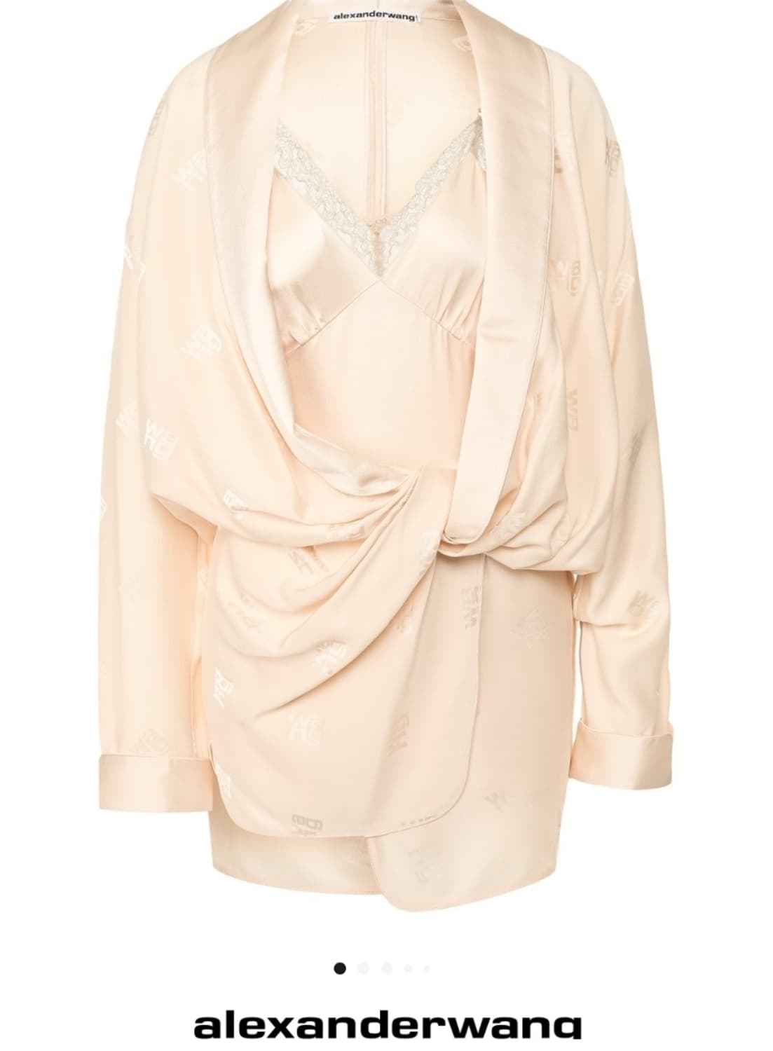 알렉산더왕 Alexanderwang 피치 모노그램 실크 기모노 플레이수트 상품이미지1