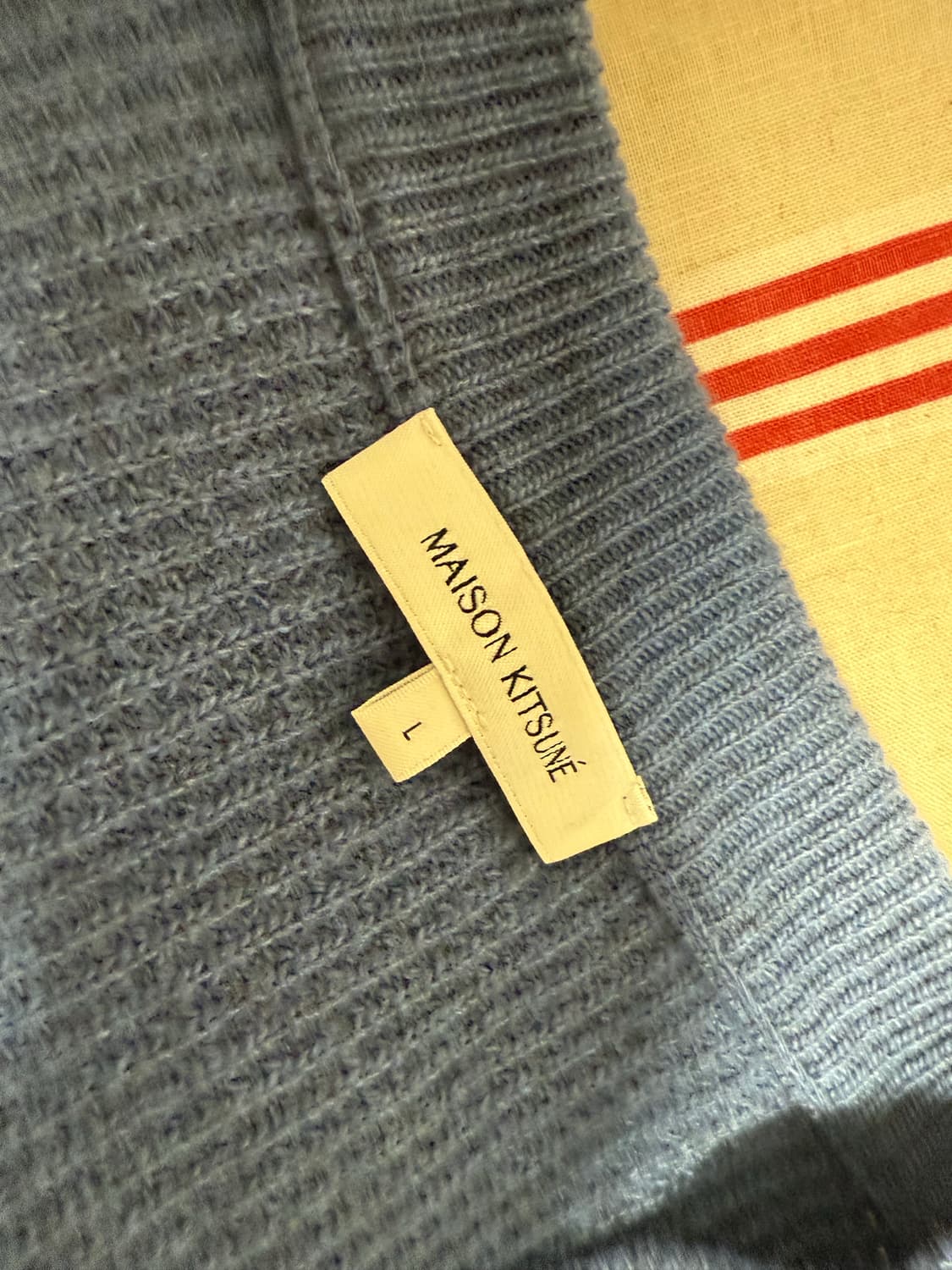 [L] 메종 키츠네 핸드라이팅 컴포트 가디건 블루 상품이미지2