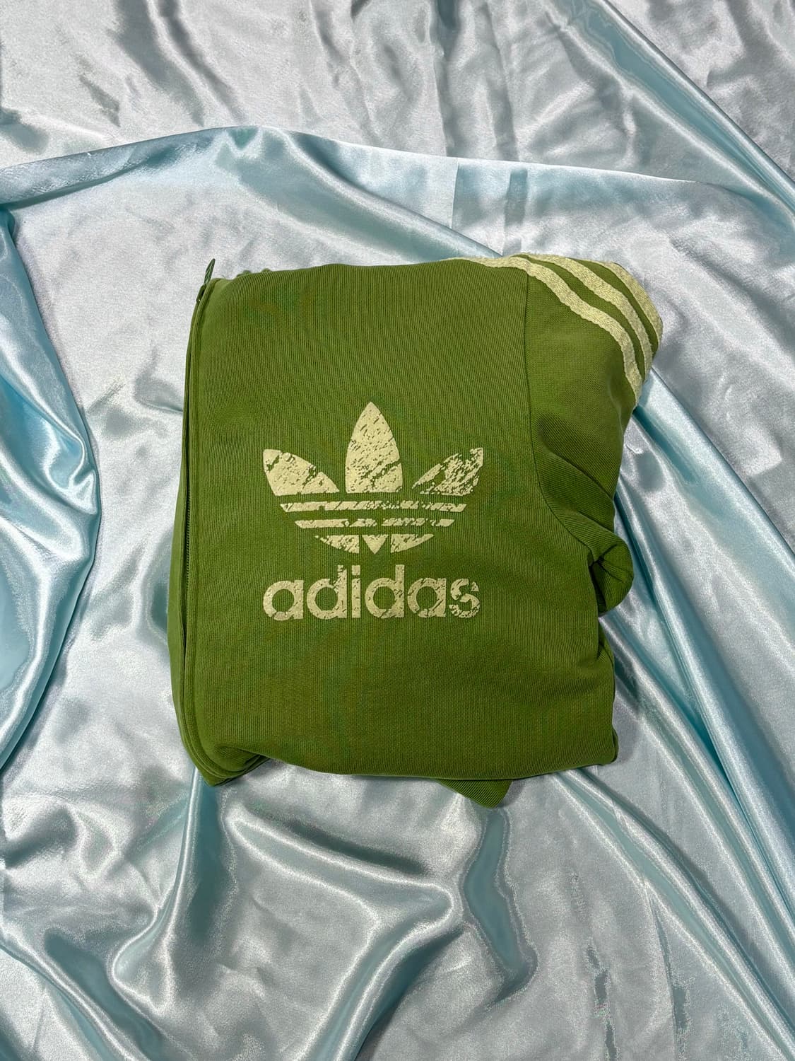 00s OLD ADIDAS 아디다스 후드 플락 져지 트랙탑 자켓 말차색 상품이미지10