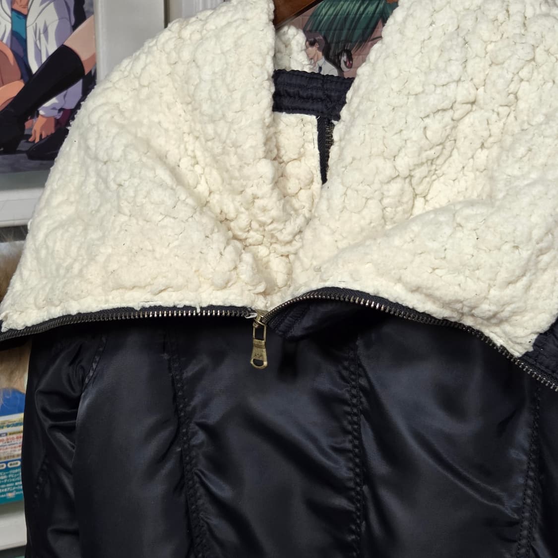 에스크 네이비 라쿤퍼 후드 투웨이 항공 패딩 상품이미지7