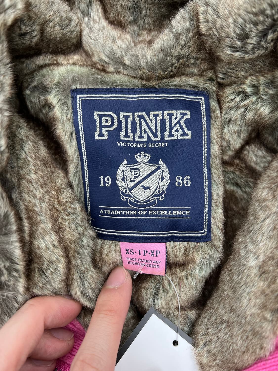 핑크 퍼 후드 니트집업 상품이미지4