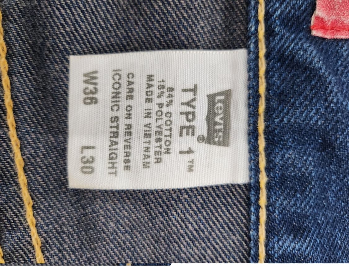 리바이스 Type 1 아이코닉 팬츠 청바지 28-29 상품이미지7