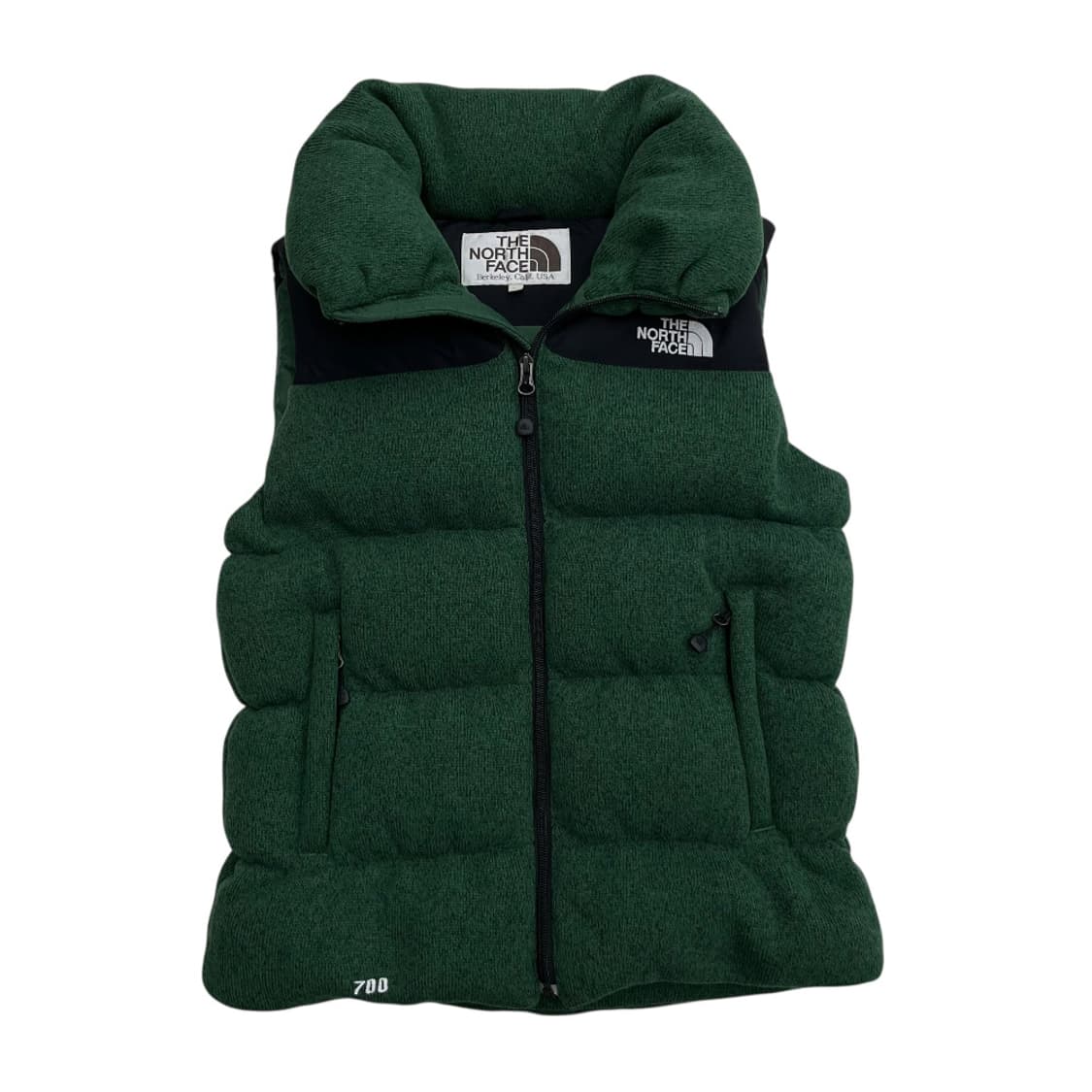 노스페이스 블랙배색 로고 딥그린 니트 패딩조끼 80 상품이미지3