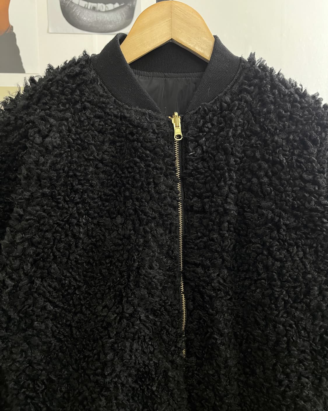 올드 빈티지 크롭 쉐르파 퍼 자켓 블랙 상품이미지6