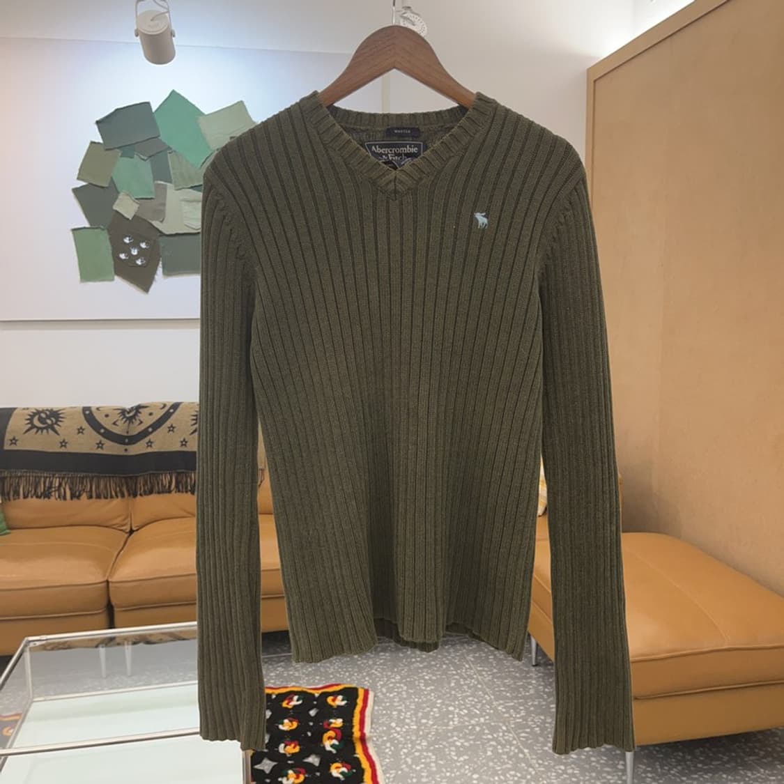 아베크롬비 앤 피치 여리핏 올리브 카키 니트 M C06497 상품이미지3