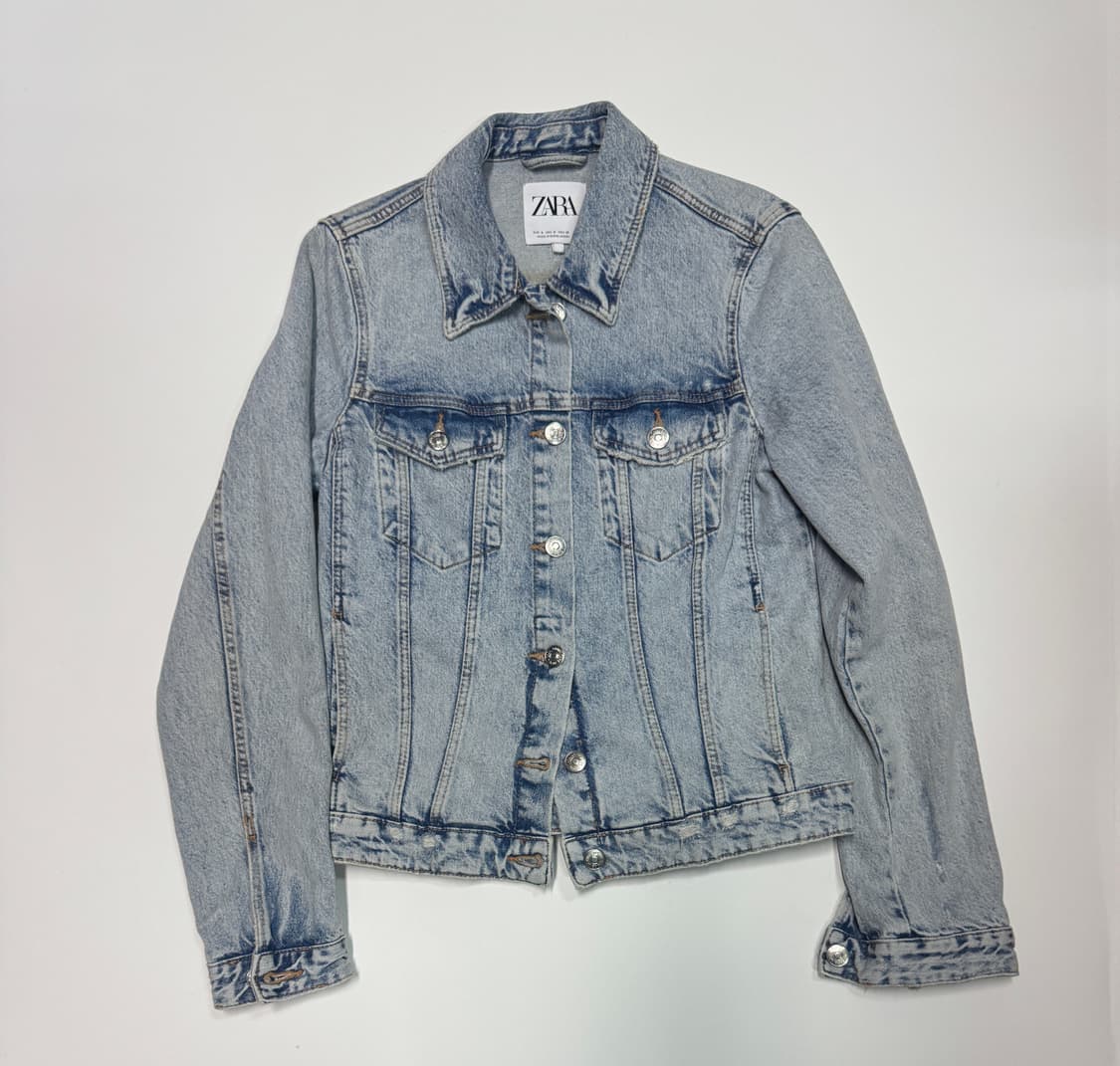 여성 자라 ZARA 연청 크롭 데님자켓 상품이미지1