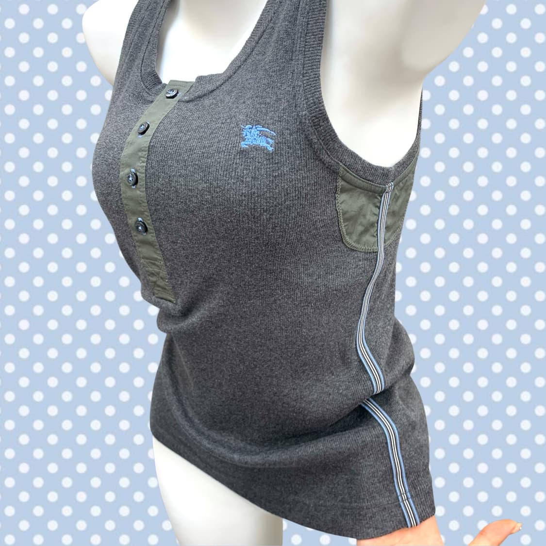 Burberry blue gray slip top 상품이미지2
