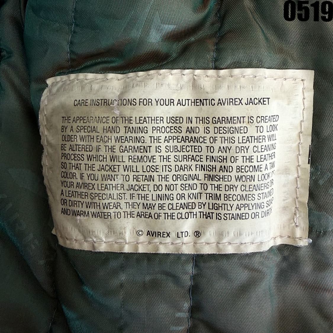 아비렉스 바시티 천연가죽 자켓 L 0519  상품이미지6