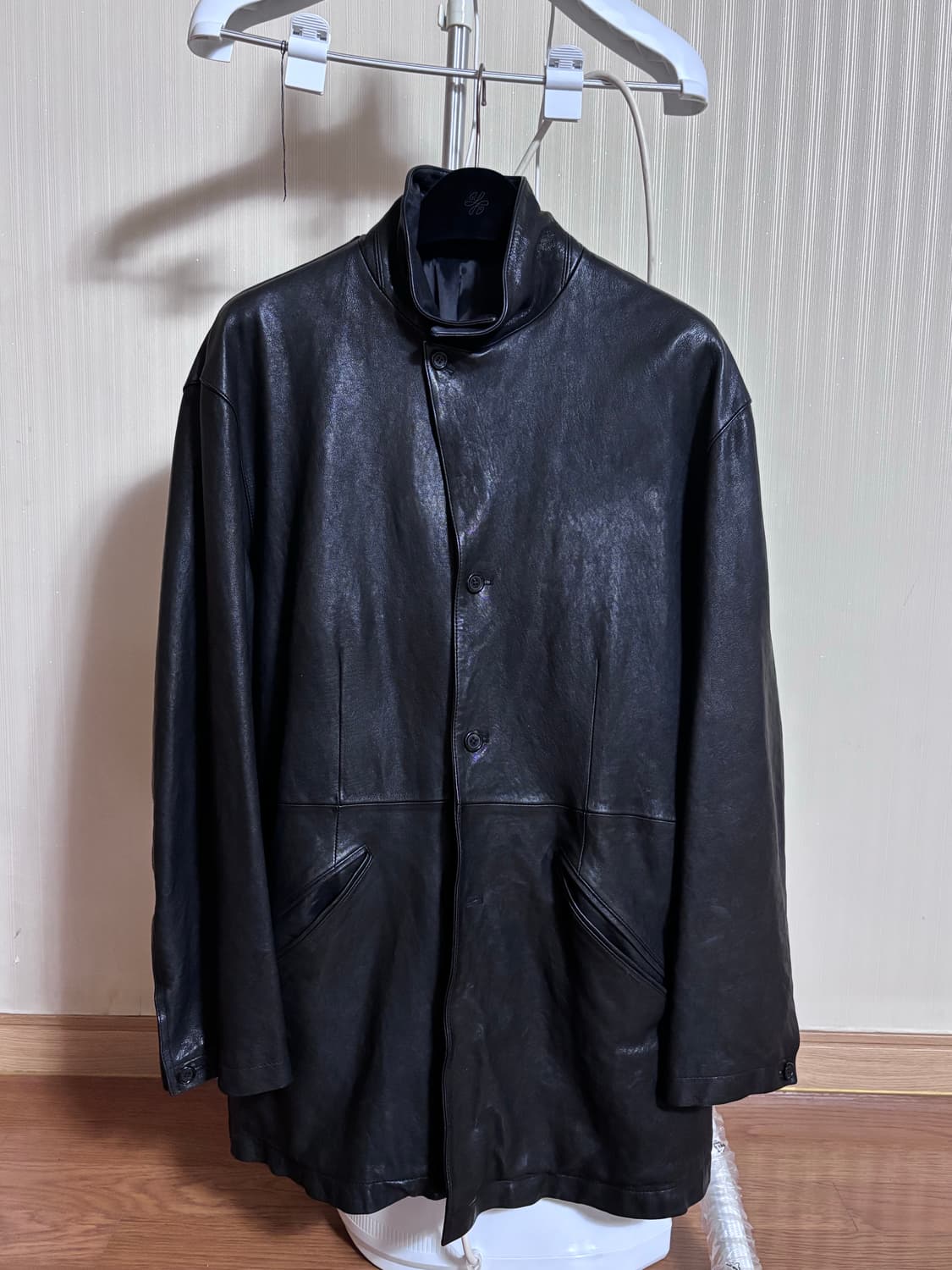 유스 워시드 레더 자켓 M사이즈 판매 상품이미지3