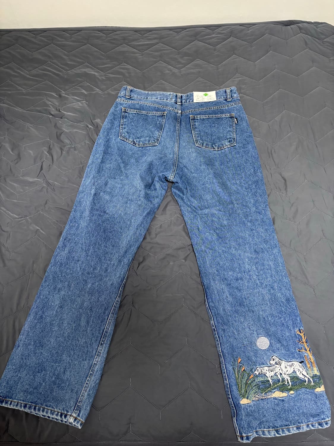 유쓰배쓰 youthbath 20fw 베어 그래픽 팬츠 블루 L 상품이미지2